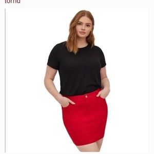 Torrid red jean miniskirt size 20